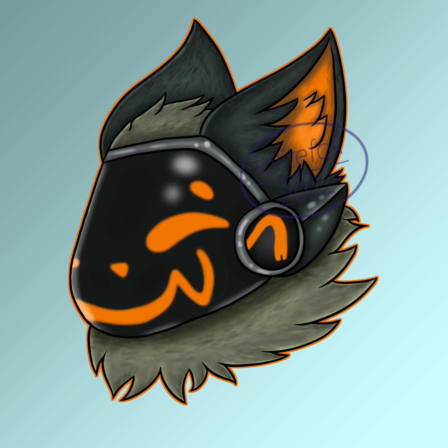 Detailed badge of Seventeen the Protogen (iolite&#39;s)