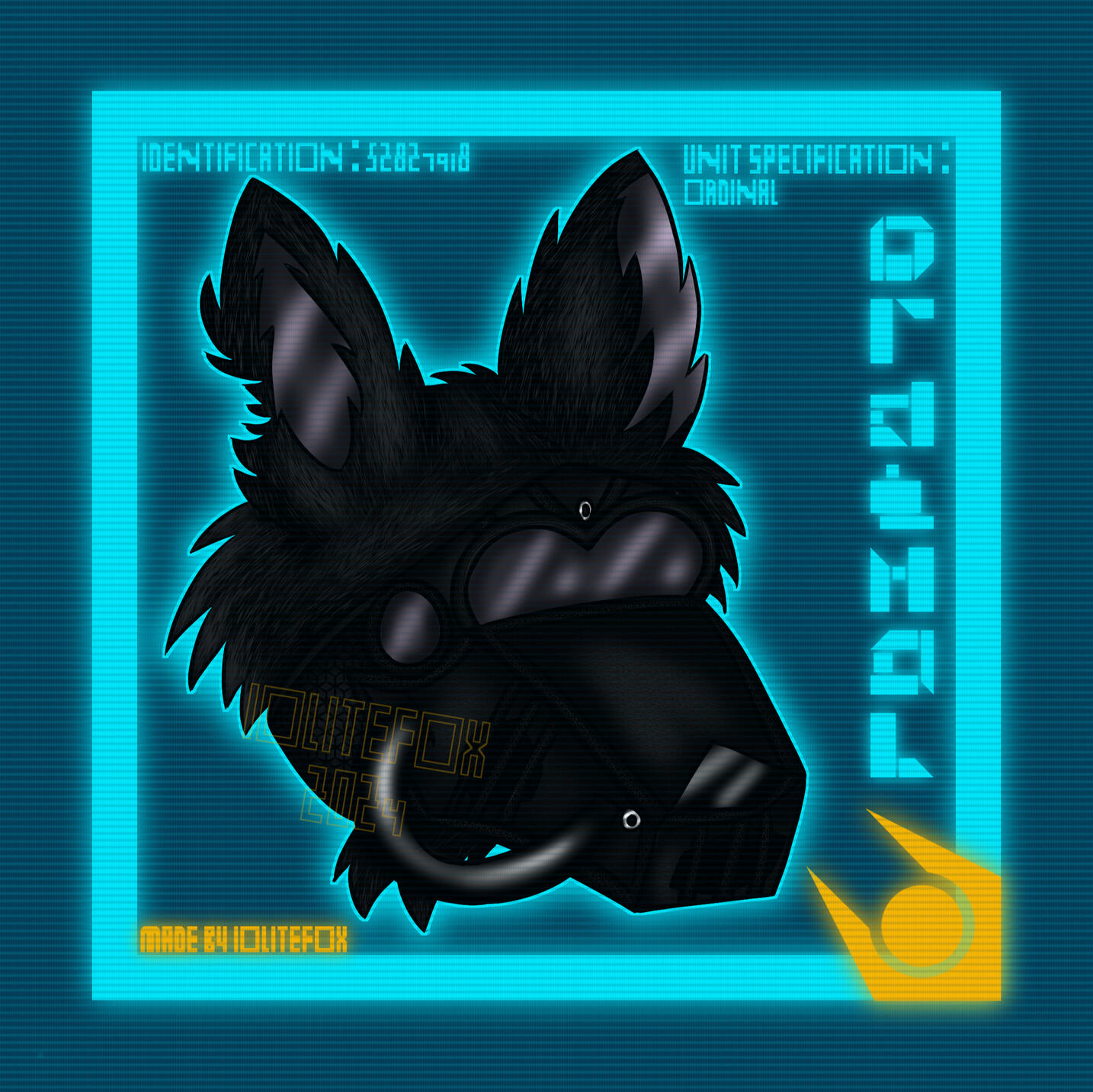 Side 1 of double sided digital badge for Ordinal (personal art)